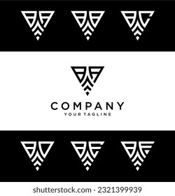 BA triangle logo ,triangle monogram logo with two initials vector Icon, mature, masculine, sophisticated, geometric powerful logo.