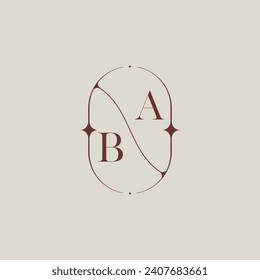 Clásico de bodas BA en un elegante monograma con un diseño profesional de alta calidad que se imprimirá bien