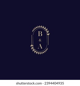 BA wedding initial logo in high quality professional design that will print well across any print media