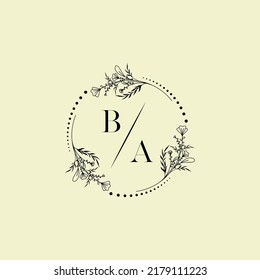 BA wedding initial logo letters in high quality professional design that will print well across any print media