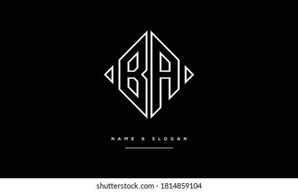 BA,AB,B ,A Abstract Letters Logo Monogram