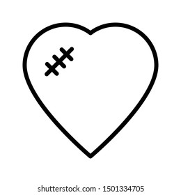 baandage heart thin line vector icon