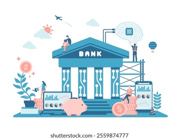 BaaS ( Banking as a Service ) vector illustration