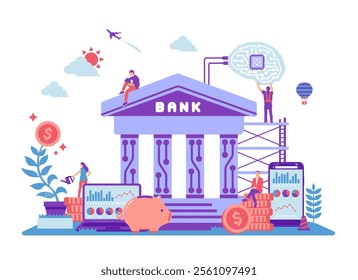 BaaS ( Banking as a Service ) vector illustration