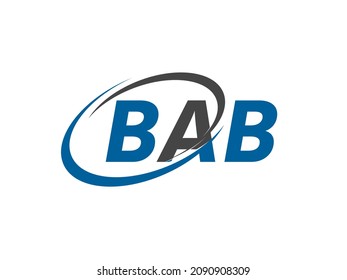 Letra BAB diseño creativo elegante del logo de swoosh