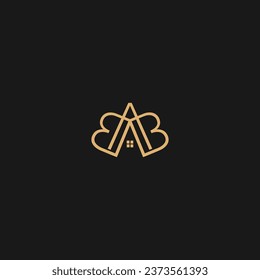 BAB Letter Logo Design With Home Simple style,
