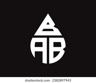 BAB letter water drop shape logo design. BAB drop logo simple design.