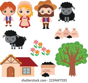 Baba black sheep Elements, Baba black sheep Illustration, Baba black sheep Clipart