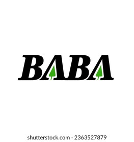 BABA brand name with go green them.