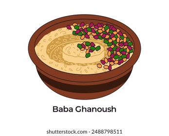 baba ganoush es un aperitivo del Mediterráneo oriental comida saludable deliciosa cocina