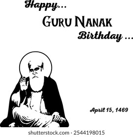 Baba Guru Nanak birthday illustration,art design 