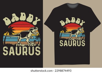 Baba Trex Saurus Retro Color T Shirt Design