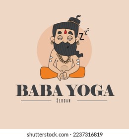 Baba yoga vector logo design.