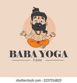 Baba yoga vector logo design.