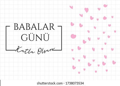 Babalar Gunu: Father's day in Turkish. Vector design for dad's day; held on various days in many parts of the world all throughout the year.