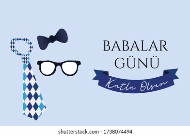 Babalar Gunu: Father's day in Turkish. Vector design for dad's day; held on various days in many parts of the world all throughout the year.