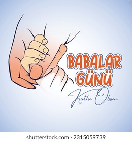 Babalar Günü Kurlu Olsun. Trasnlated: Happy Father's Day. Vector Illustration