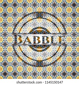 Babble arabic emblem background. Arabesque decoration.