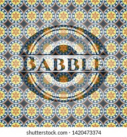 Babble arabic emblem background. Arabesque decoration.