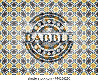 Babble arabic emblem background. Arabesque decoration.