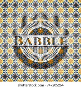 Babble arabic style emblem. Arabesque decoration.