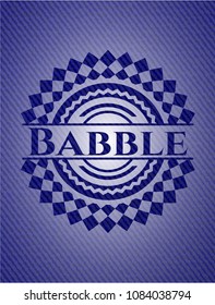  Babble badge with denim background