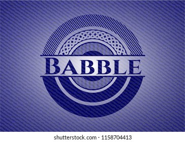 Babble badge with denim texture