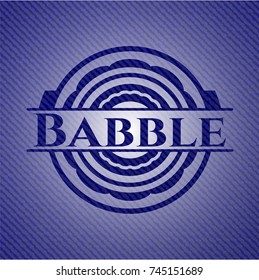 Babble badge with denim texture