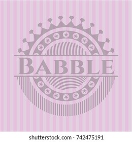 Babble badge with pink background