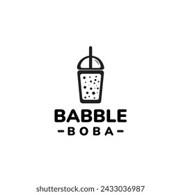 Babble Boba Logo Drink Vector