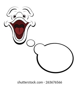 Babble and character that laughs. Cartoon. Vector illustration.