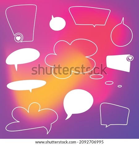babble doodles 
dialogue comic word clouds gradient color background