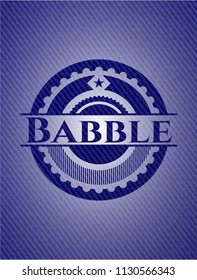 Babble emblem with denim high quality background