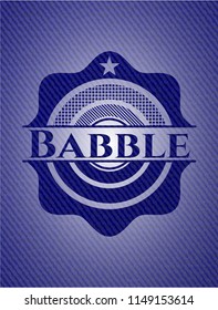 Babble emblem with denim high quality background