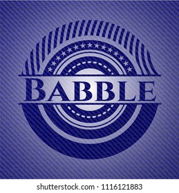 Babble emblem with denim texture