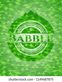 Babble green emblem with mosaic background