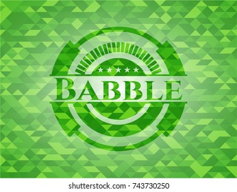 Babble green mosaic emblem