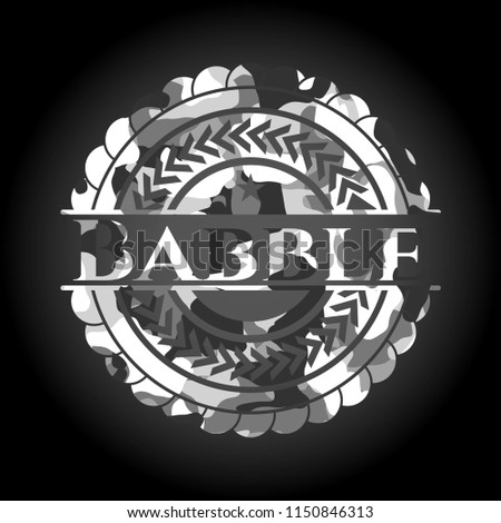 Babble grey camouflage emblem
