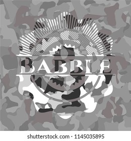 Babble grey camouflaged emblem