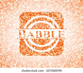  Babble orange mosaic emblem with background