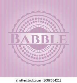 Babble pink icon or emblem. Detailed design. 