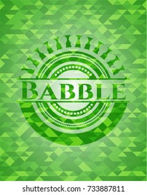 Babble realistic green emblem. Mosaic background