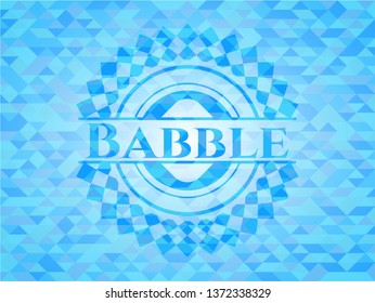 Babble realistic sky blue mosaic emblem