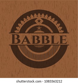 Babble retro style wooden emblem