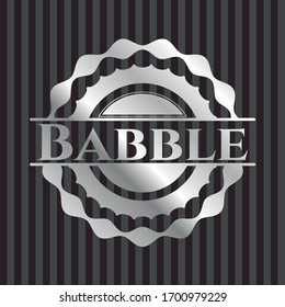 Babble silvery emblem or badge. Vector Illustration. Mosaic.