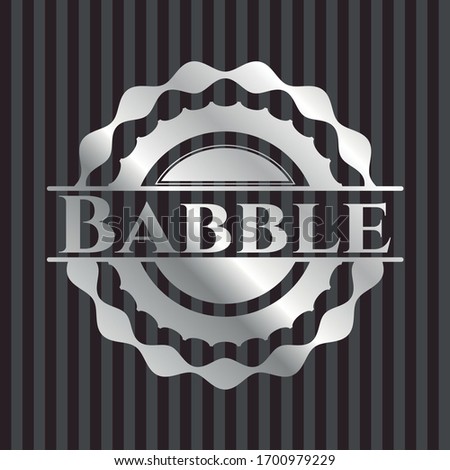 Babble silvery emblem or badge. Vector Illustration. Mosaic.