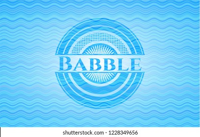 Babble water wave representation emblem background.