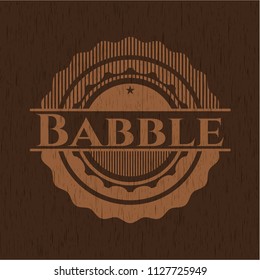 Babble wooden emblem. Retro