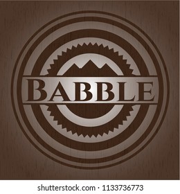 Babble wooden emblem. Vintage.