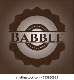 Babble wooden emblem. Vintage.